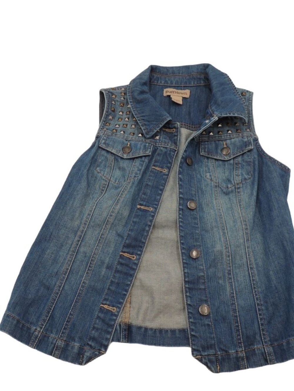 Ruff hewn Studded Denim Jean vest Womens size small